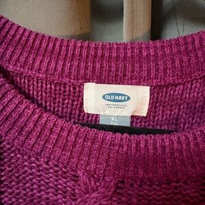 Old Navy Purple Crew Neck Sweater Ribbed Knit